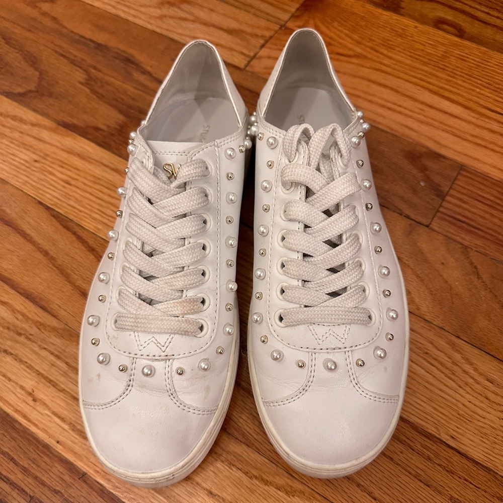 Stuart Weitzman pearl sneakers